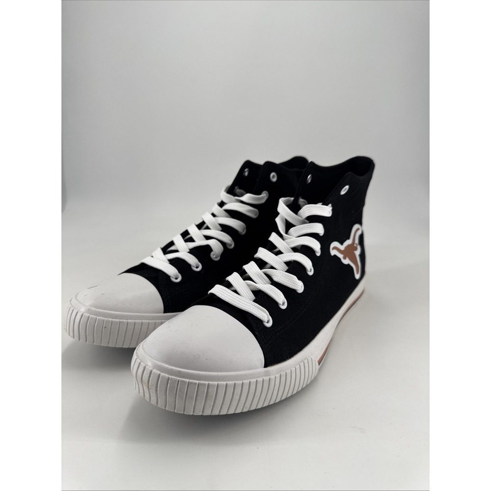 FOCO NCAA Texas Longhorns‎ Black High Top Canvas Shoes Sneakers Men's Size 11